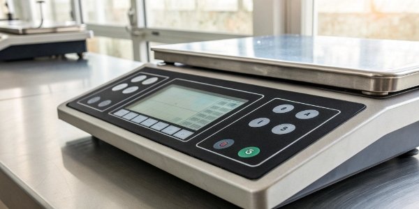 Key Features of an Industrial Counting Scale A dashboard view of a counting scale's digital display showing different features