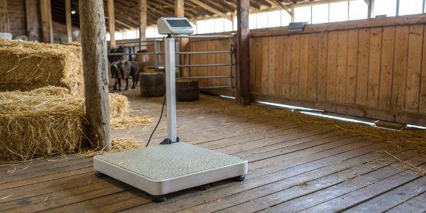 Best Sheep Scale for Small Flocks A simple platform electronic scale suitable for a small sheep flock in a barn setting.