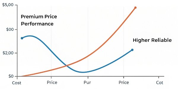 Performance and Price Comparison of Mettler Toledo and OHAUS A graph showing price vs performance curves for two brands