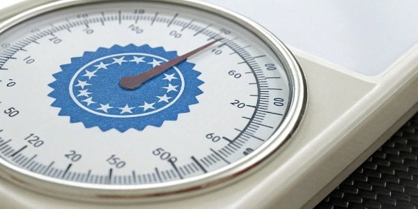 NTEP Certified Scale A close-up of an NTEP Certificate of Conformance sticker on a scale