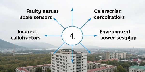 Common Causes of Digital Scale Inaccuracy A diagram showing the four main causes of scale inaccuracy: sensor, calibration, environment, power