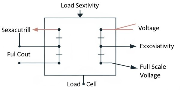 A diagram showing the formula for calculating load cell output voltage.