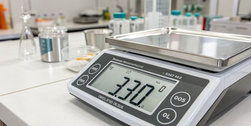 Precision of a Digital Scale Display Closeup of a high-resolution digital scale display showing a precise measurement