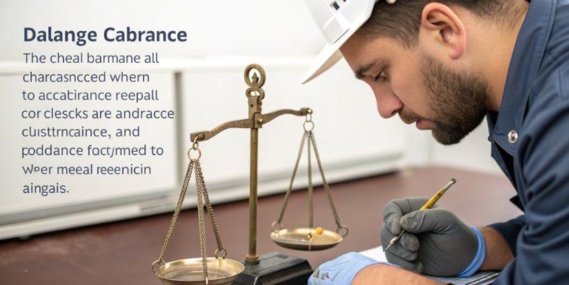A technician inspecting a delicate weighing instrument with tools
