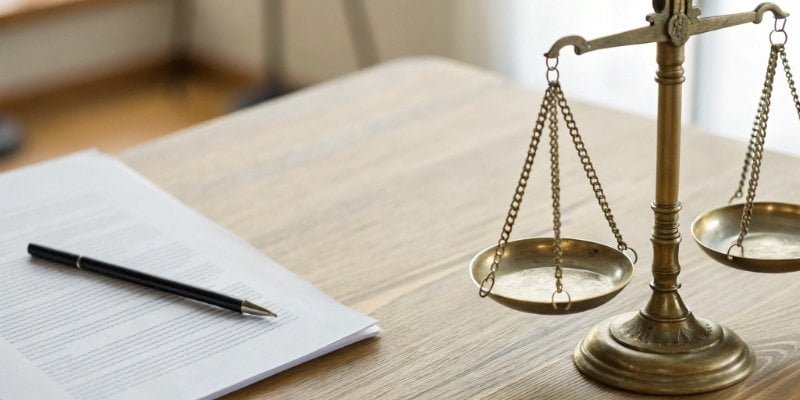 Conformity vs. Calibration A split image showing a legal document on one side and a scale being calibrated with certified weights on the other.