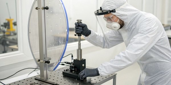 Draft shield on a precision instrument A draft shield being used with another type of precision measurement device.