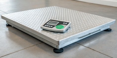 A certified "Legal for Trade" sticker on an industrial scale, showing its compliance for commercial use.