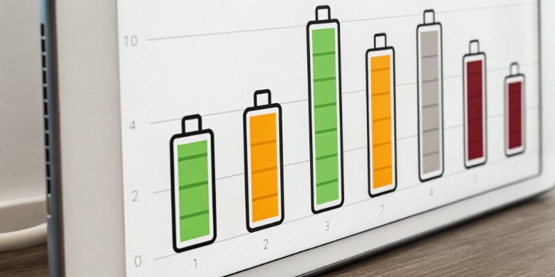 Digital Scale Battery Lifespan A timeline graphic showing the average lifespan of different battery types.