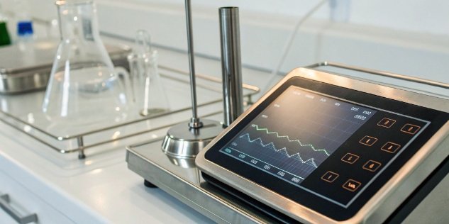 Drifting Balance Display A close-up of a digital lab balance display showing fluctuating numbers.
