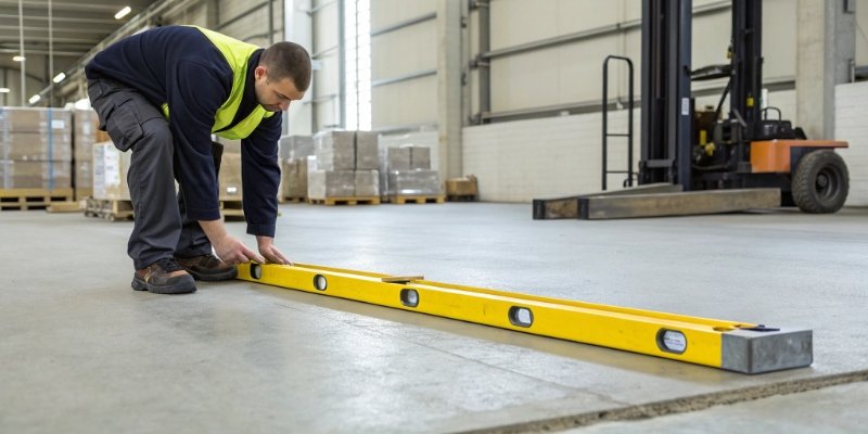 Checking Scale Stability An operator checking the level and stability of an industrial scale.