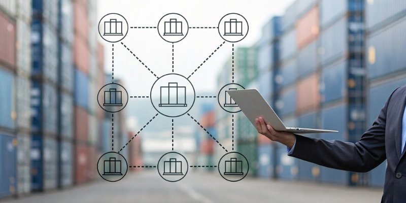 Benefits of SCM and ERP Integration Diagram showing SCM and ERP systems merging into a central database