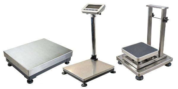Types of Platform Scales Three different types of platform scales side-by-side