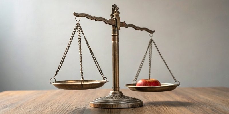 Side-by-side comparison of a static scale and a dynamic scale