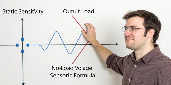 Load Cell Static Sensitivity Formula Explained A diagram showing the static sensitivity formula with variables explained