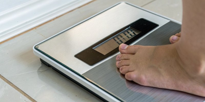 Close-up of a scale's digital display showing an error message