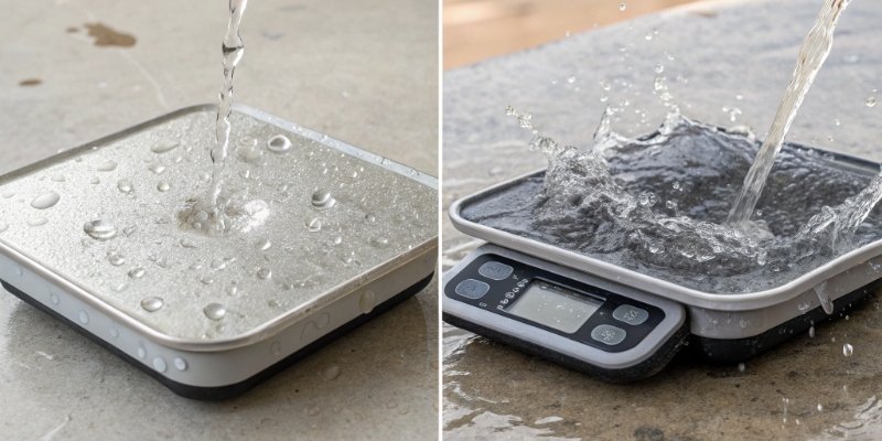 Water-Resistant vs Waterproof Scale Side-by-side comparison of a water-resistant scale and a fully sealed waterproof scale