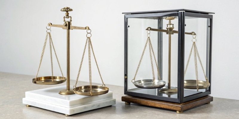 Top-Loading vs Analytical Balance Side-by-side comparison of a top-loading balance and an analytical balance