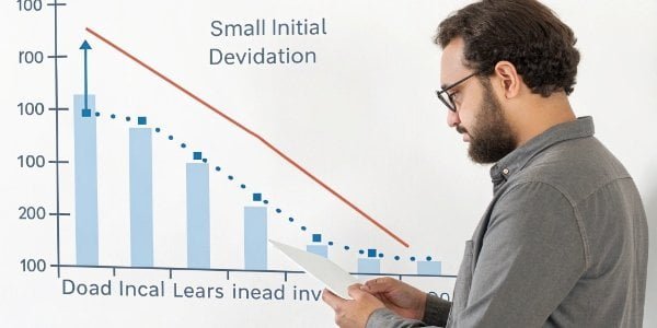 The Importance of an Accurate Zero Point An infographic showing how a small starting error leads to a large final error in batching.