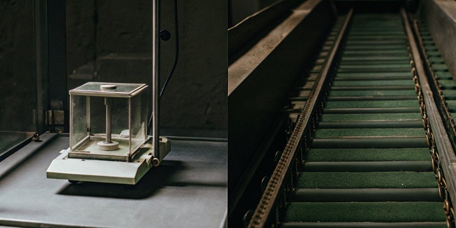 Static vs. Dynamic Sensors An image comparing a high-precision lab balance (static sensor) next to a checkweigher on a fast-moving conveyor belt (dynamic sensor).