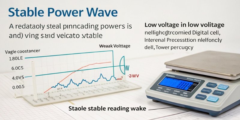 Scale Power and Accuracy An illustration showing a stable power wave leading to an accurate reading, and a weak power wave leading to an inaccurate one.