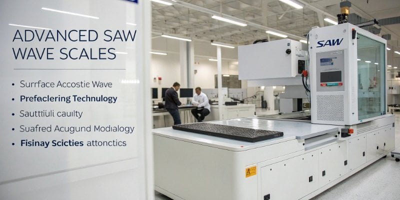 The Future of Weighing Futuristic-looking laboratory with SAW scales