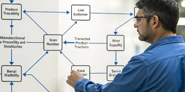 A flowchart showing product traceability from supplier to customer