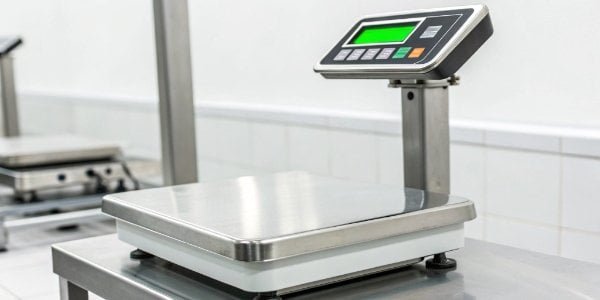 Portion Control with a Checkweighing Scale A scale with a checkweighing display showing a green light for an on-target weight