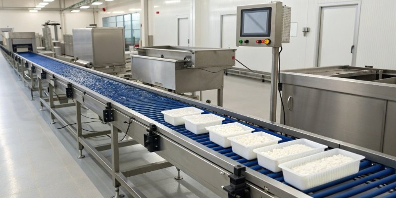 Automated Tare System in Food Production An automated weighing system with a conveyor belt and integrated software display