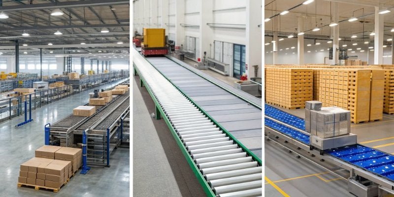 Collage of different industries using dynamic weighing