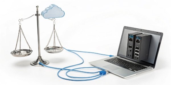 Integrating Weighing Scale with Software Diagram showing a scale connected to a computer and a cloud server