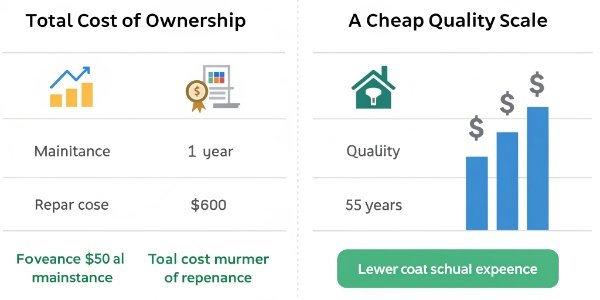 Understanding the Total Cost of Ownership An infographic comparing the total cost of ownership of a cheap scale versus a quality scale over five years.