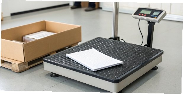 Troubleshooting Scale Error Codes A shipping scale's digital display showing an "Err" message with the user manual open next to it.