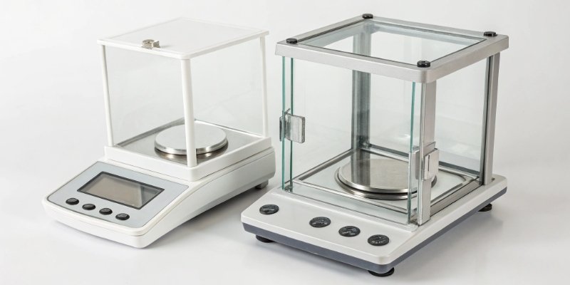 Comparing an Analytical Balance with a Top-Loading Balance Side-by-side comparison of a top-loading balance and an analytical balance