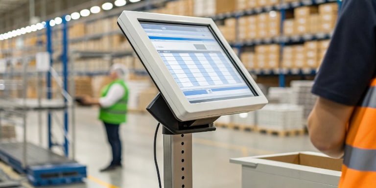 How can I directly transfer the net weight data after taring to my inventory management system?