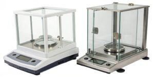 What are the differences in maintenance and calibration between analytical balances and top-mounted balances?