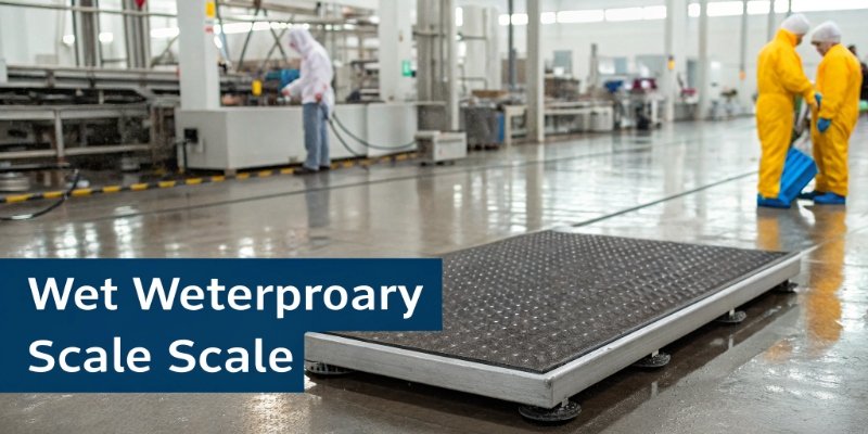 Industrial Scale for Wet Conditions An industrial scale in a wet factory environment