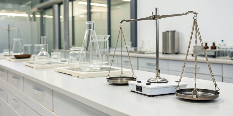 Various Laboratory Scales for Different Applications A collection of different laboratory scales on a clean lab bench