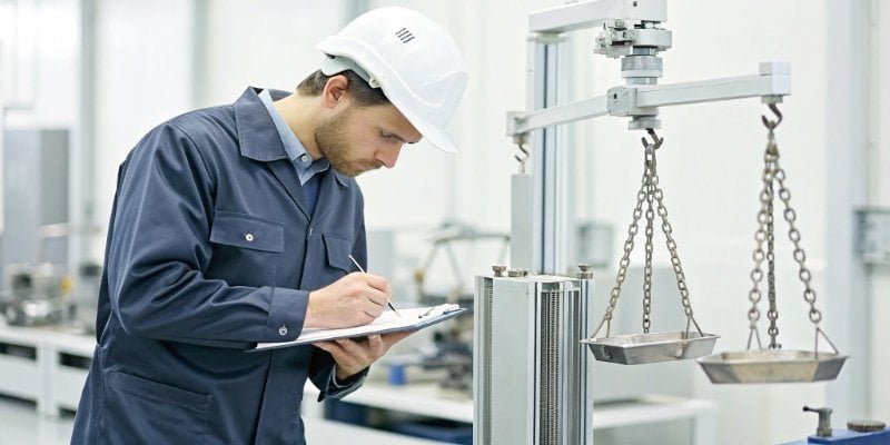 Supplier Selection Criteria for Industrial Scales A quality control inspector examining an industrial scale's components