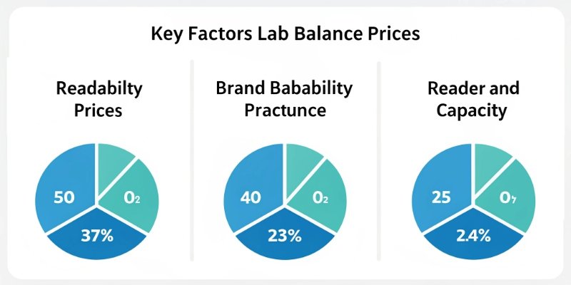 Factors Affecting Laboratory Balance Prices An infographic showing key factors influencing lab balance price like brand, readability, and capacity