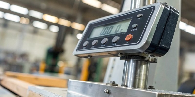 Industrial Scale Readability and Accuracy Close-up of an industrial scale's digital display showing a precise weight measurement
