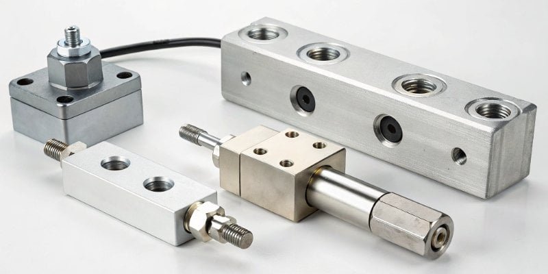 A collection of different types of industrial load cells