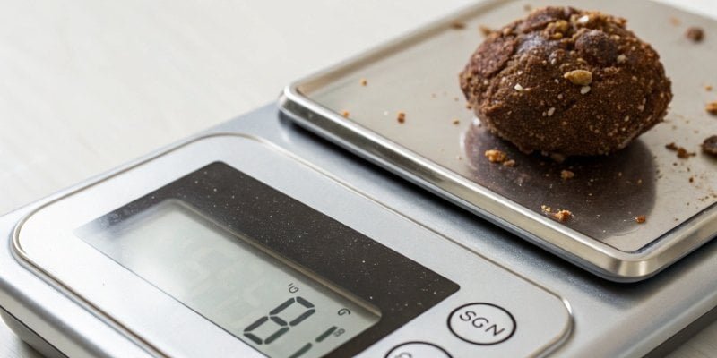 Digital Scale Calibration Mode A close-up of a digital scale's display during calibration mode.