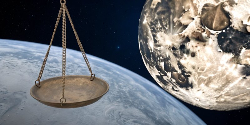 Mass versus Weight explained An illustration showing the difference between mass on Earth and the Moon