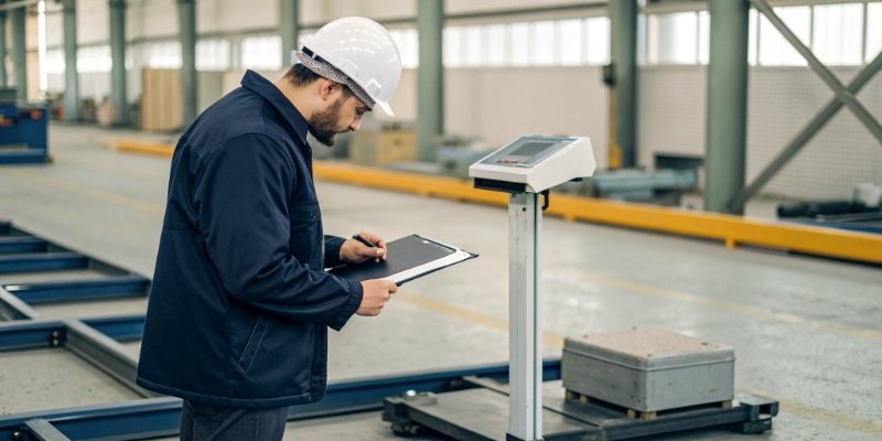 Choosing a High-Capacity Scale Engineer reviewing specifications for an industrial platform scale