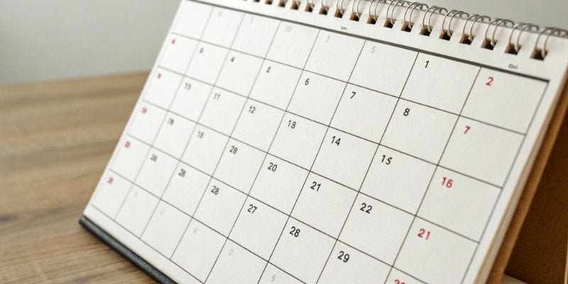 Scale Calibration Schedule A calendar with recurring events marked "Scale Calibration Day".