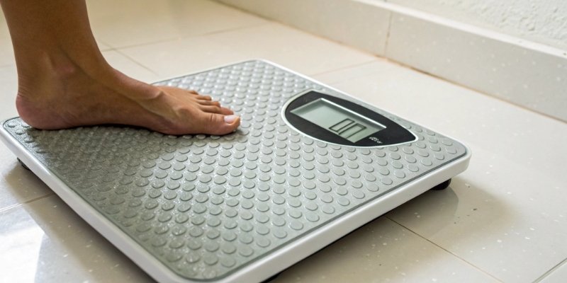 A digital scale showing an unstable, drifting weight that needs calibration.