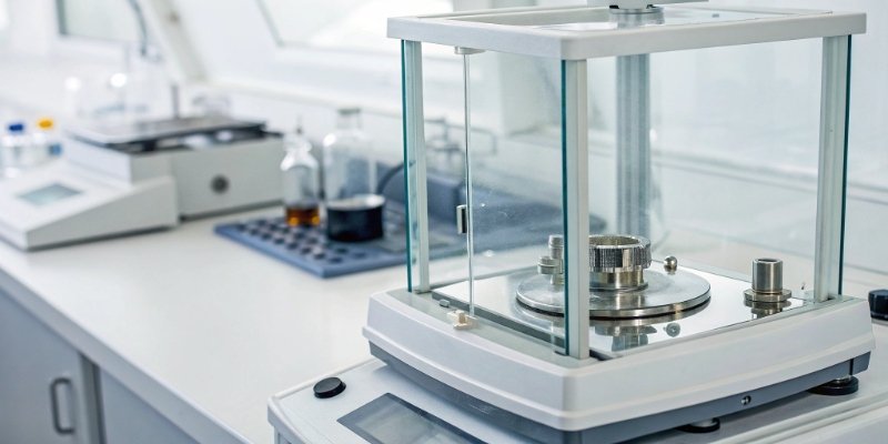 Electromagnetic Force Restoration mechanism in a precision scale A close-up of a laboratory balance with a cutaway view showing the EMFR mechanism.