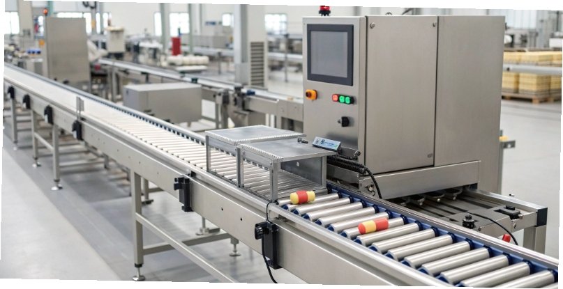 Applications of Industrial Scales An industrial checkweigher with IoT connectivity integrated into a production line