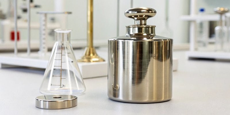 4:1 Calibration Rule A large, precise calibration weight next to a smaller, less precise one, with a 4:1 ratio icon