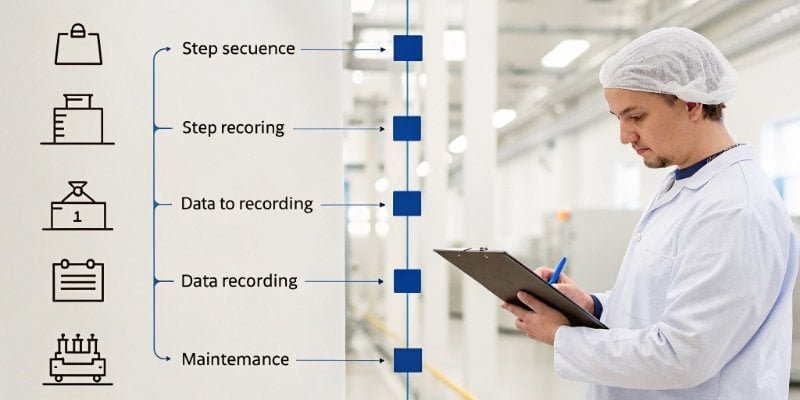 A workflow diagram showing the steps of a standardized weighing process, from setup to data recording to maintenance.